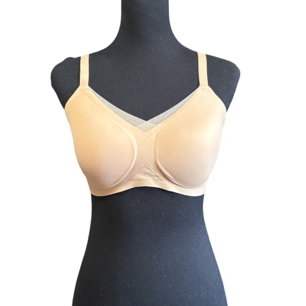 Honeylove Wire Free Cross Over Bra in Sand; Size Large, Best Fits 36-38 B/C